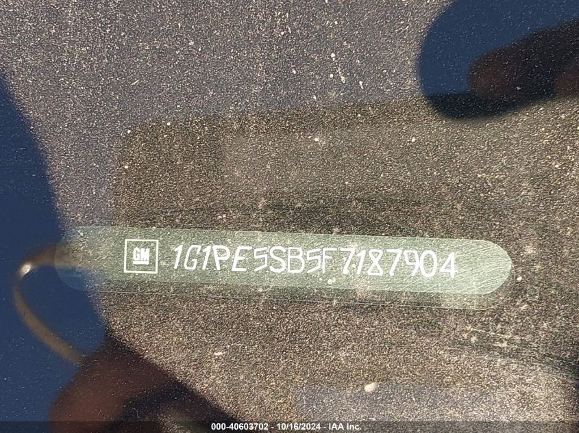 2015 Chevrolet Cruze 2Lt Auto VIN: 1G1PE5SB5F7187904 Lot: 40603702