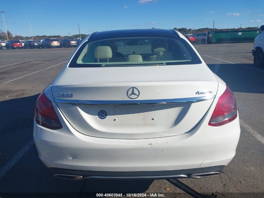 2016 Mercedes-Benz C 300 4Matic/Luxury 4Matic/Sport 4Matic VIN: 55SWF4KB6GU163986 Lot: 40603945