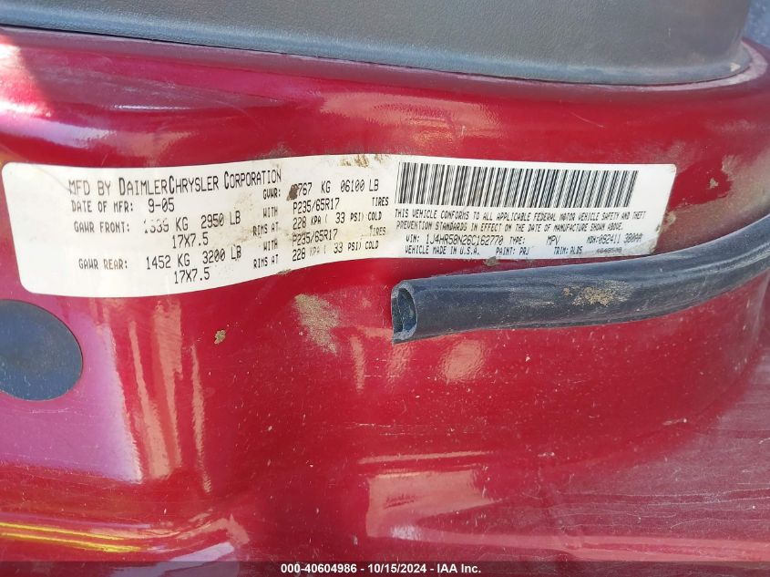 2006 Jeep Grand Cherokee Limited VIN: 1J4HR58N26C162770 Lot: 40604986