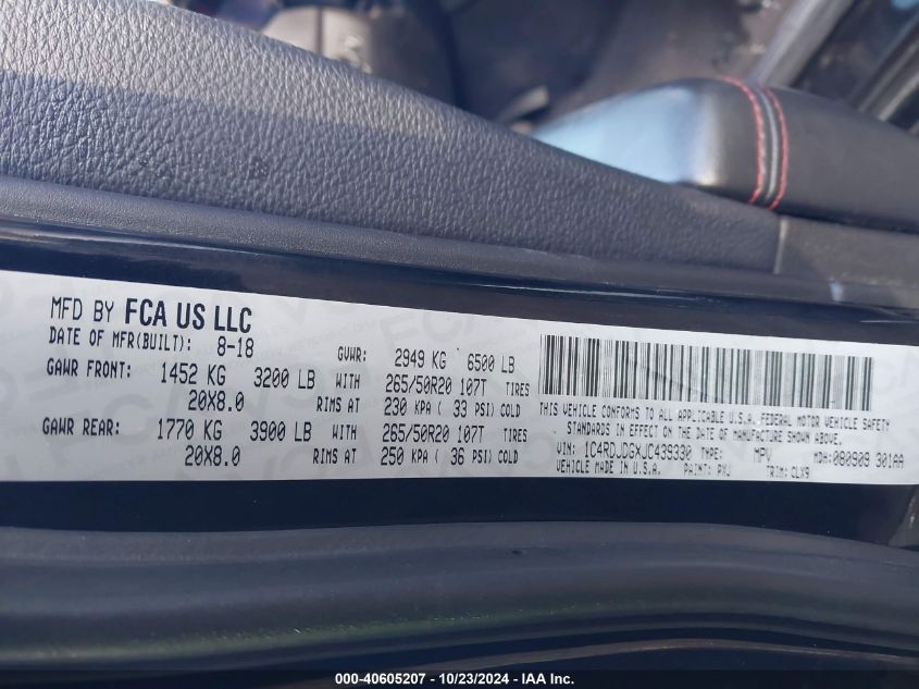 2018 DODGE DURANGO GT AWD - 1C4RDJDGXJC439330