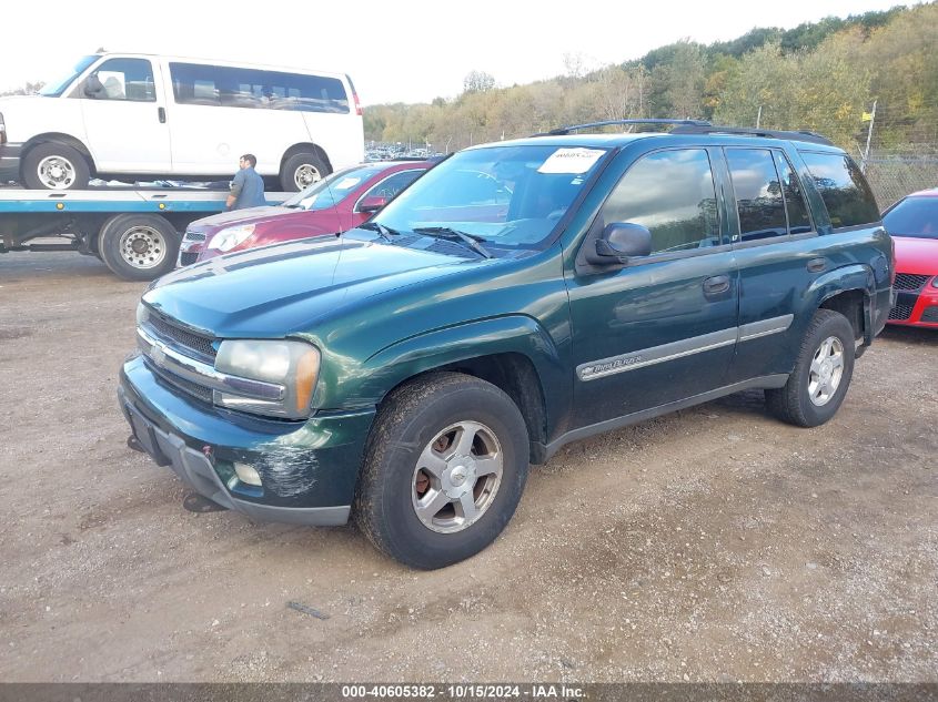 2002 Chevrolet Trailblazer Lt VIN: 1GNDT13S122415564 Lot: 40605382