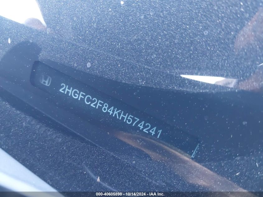 2019 HONDA CIVIC SPORT - 2HGFC2F84KH574241