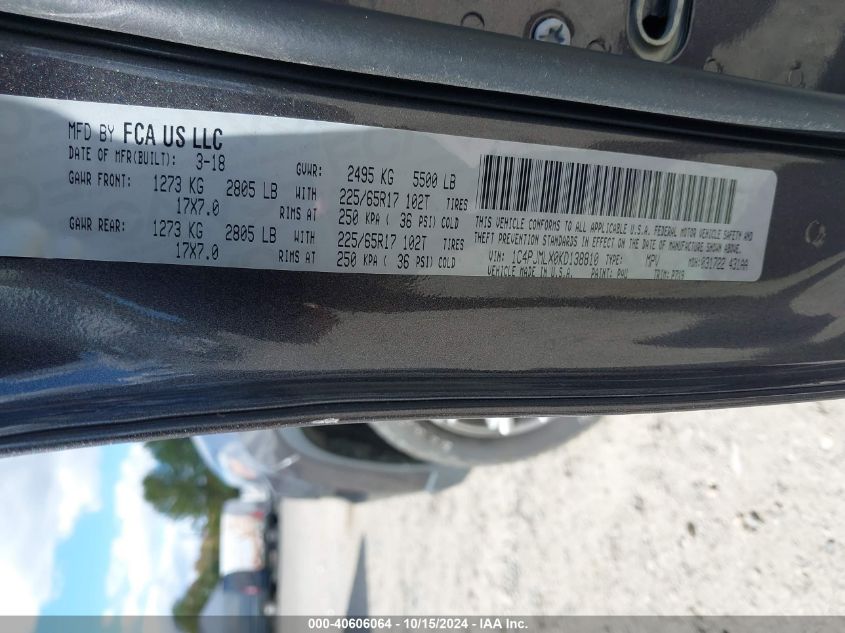 VIN 1C4PJMLX0KD138810 2019 JEEP CHEROKEE LATITUDE PLUS 4X4