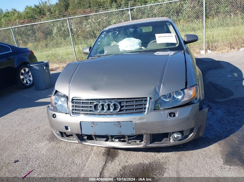 2006 Audi A4 1.8T VIN: WAUBC48H16K006093 Lot: 40606080