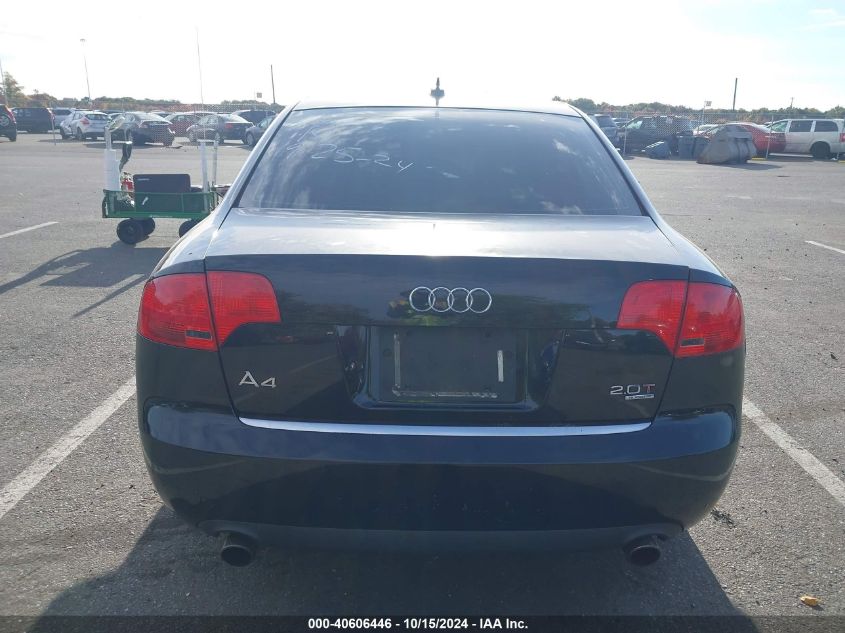 2006 Audi A4 2.0T VIN: WAUDF78E46A039411 Lot: 40606446