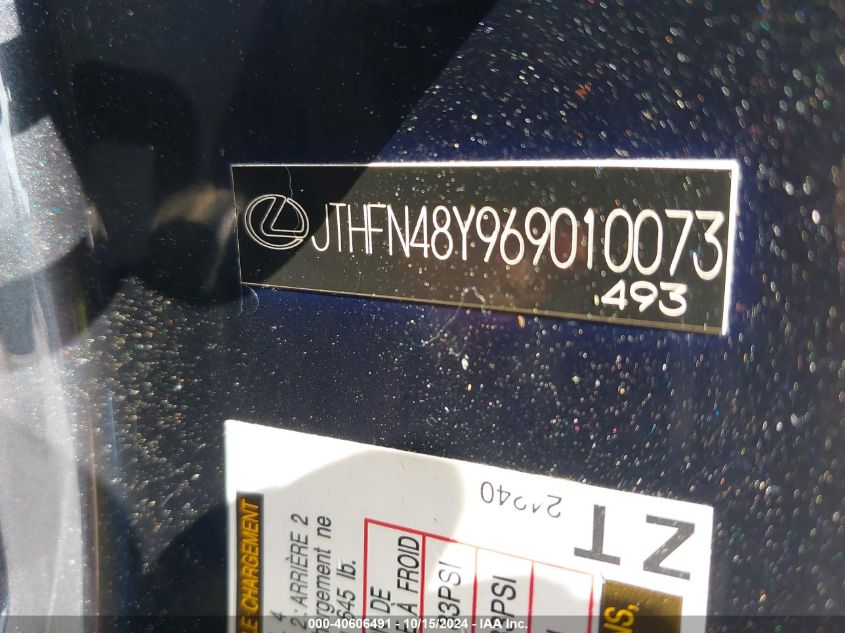 2006 Lexus Sc 430 VIN: JTHFN48Y969010073 Lot: 40606491