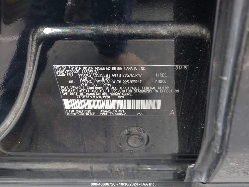 2015 TOYOTA RAV4 LE - 2T3ZFREV7FW161920