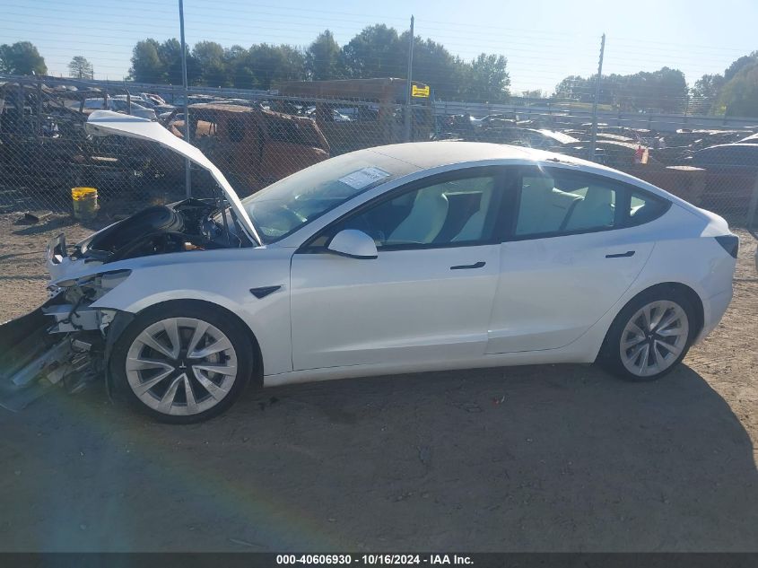 2022 Tesla Model 3 Long Range Dual Motor All-Wheel Drive VIN: 5YJ3E1EB3NF358510 Lot: 40606930