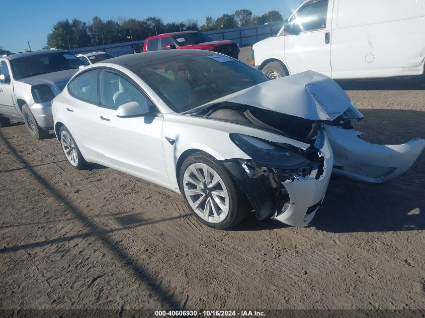 2022 Tesla Model 3 Long Range Dual Motor All-Wheel Drive VIN: 5YJ3E1EB3NF358510 Lot: 40606930