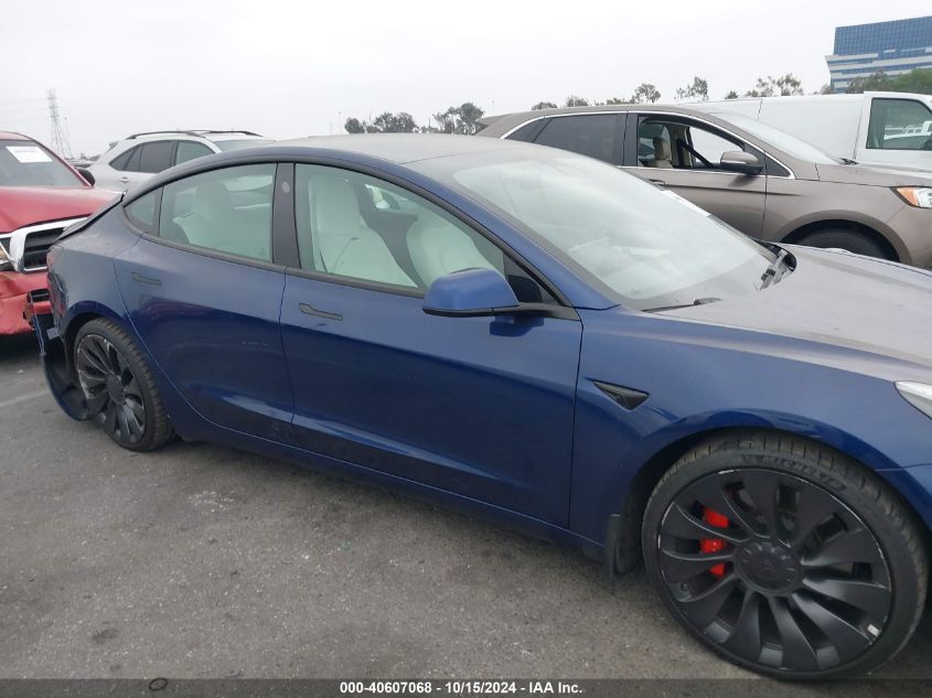 2023 Tesla Model 3 Performance Dual Motor All-Wheel Drive VIN: 5YJ3E1EC0PF461279 Lot: 40607068