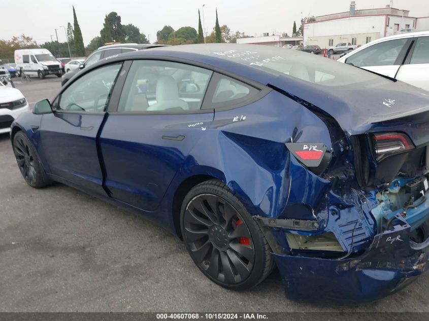 2023 Tesla Model 3 Performance Dual Motor All-Wheel Drive VIN: 5YJ3E1EC0PF461279 Lot: 40607068