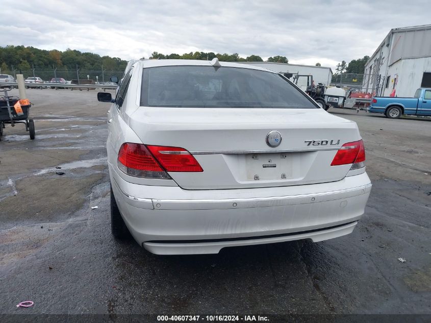 2006 BMW 750Li VIN: WBAHN83516DT63125 Lot: 40607347