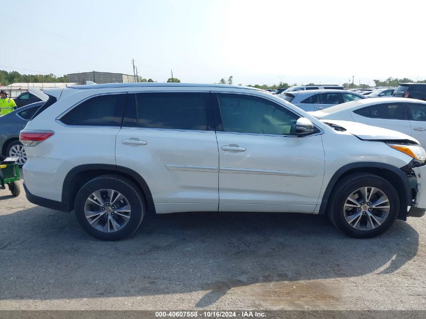 2014 Toyota Highlander Xle V6 VIN: 5TDKKRFH2ES012871 Lot: 40607558