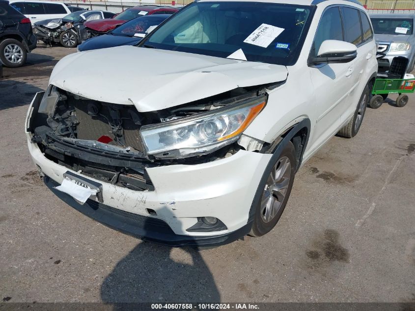 2014 Toyota Highlander Xle V6 VIN: 5TDKKRFH2ES012871 Lot: 40607558