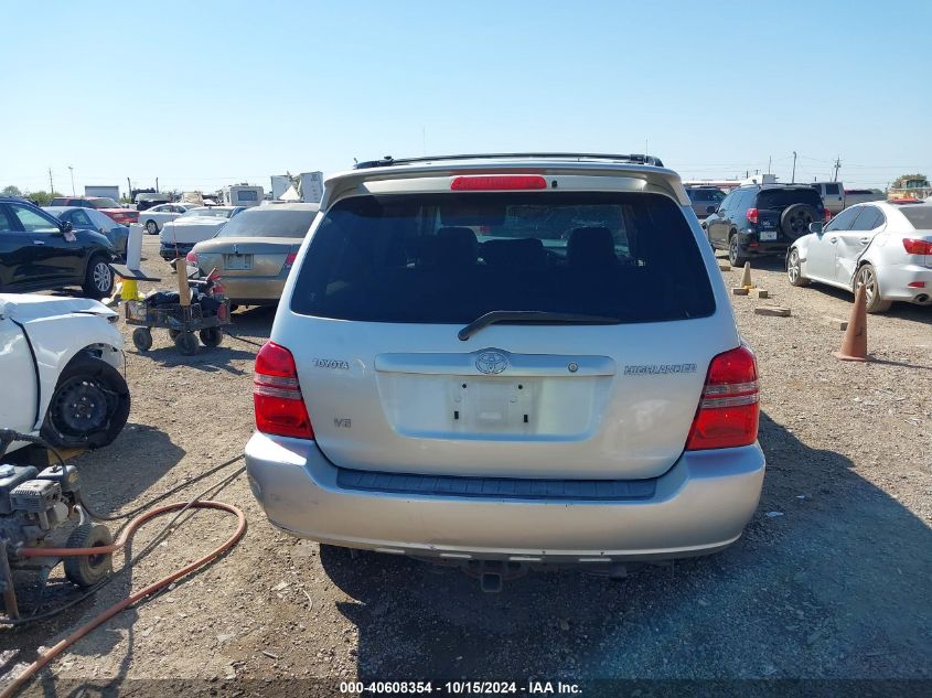 2003 Toyota Highlander V6 VIN: JTEGF21A430082458 Lot: 40608354