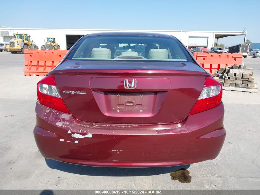 2012 Honda Civic Lx VIN: 2HGFB2F55CH586053 Lot: 40608619