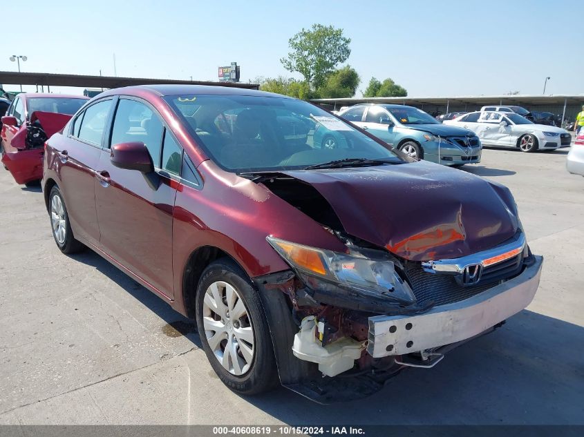 2012 Honda Civic Lx VIN: 2HGFB2F55CH586053 Lot: 40608619