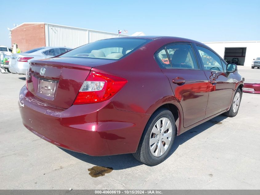 2012 Honda Civic Lx VIN: 2HGFB2F55CH586053 Lot: 40608619