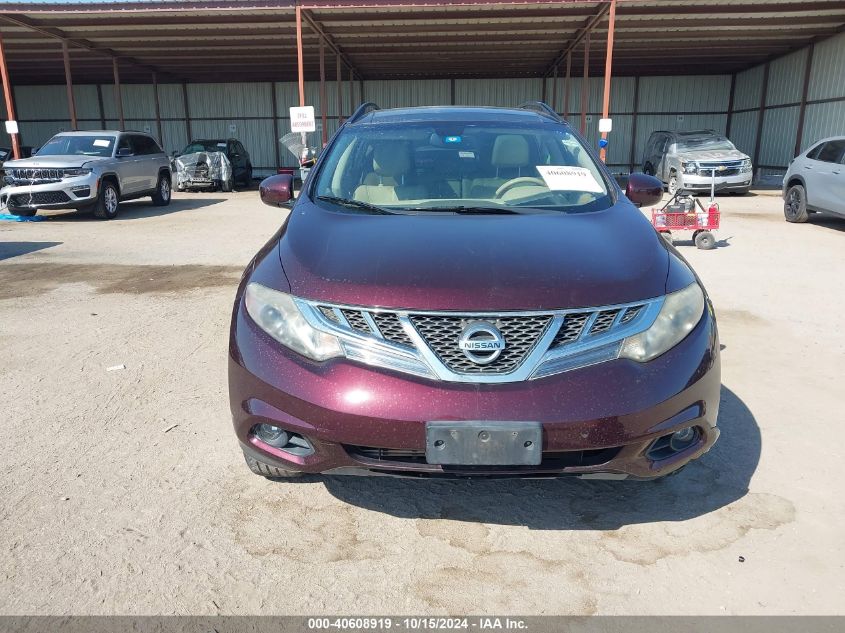 2013 Nissan Murano Sl VIN: JN8AZ1MU6DW203172 Lot: 40608919