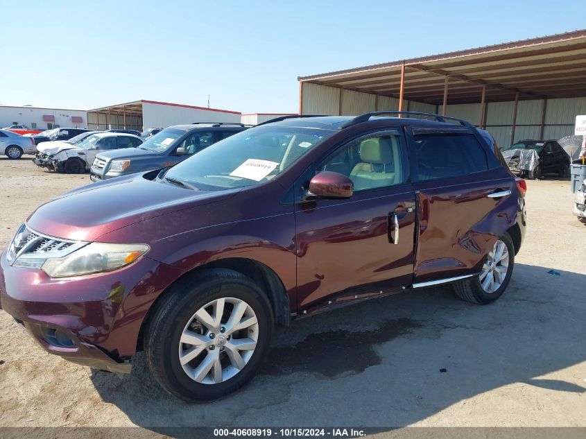 2013 Nissan Murano Sl VIN: JN8AZ1MU6DW203172 Lot: 40608919