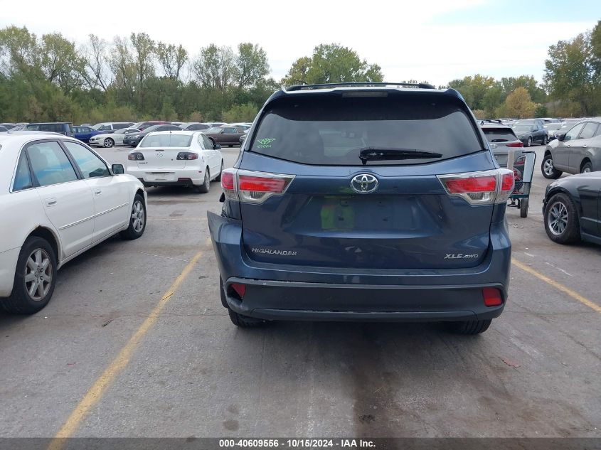 2015 Toyota Highlander Xle V6 VIN: 5TDJKRFH6FS087246 Lot: 40609556