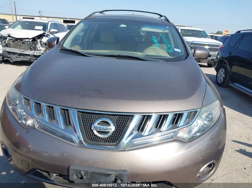 2010 Nissan Murano Sl VIN: JN8AZ1MU3AW012014 Lot: 40610012