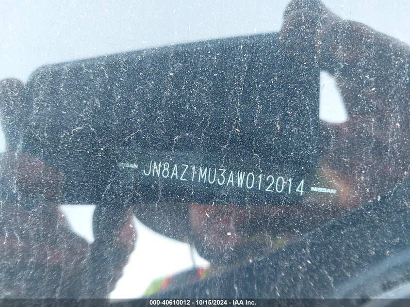 2010 Nissan Murano Sl VIN: JN8AZ1MU3AW012014 Lot: 40610012