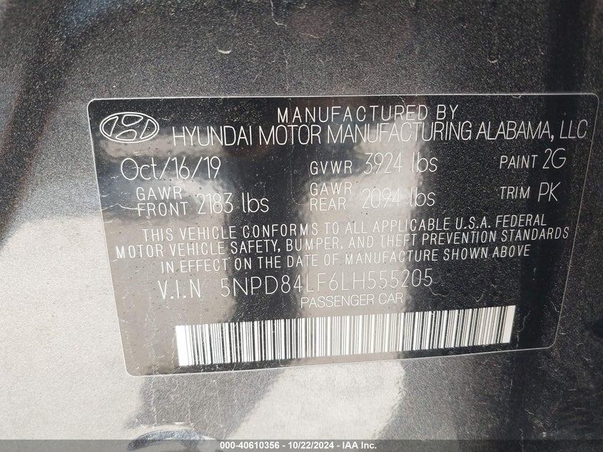 2020 HYUNDAI ELANTRA SEL - 5NPD84LF6LH555205