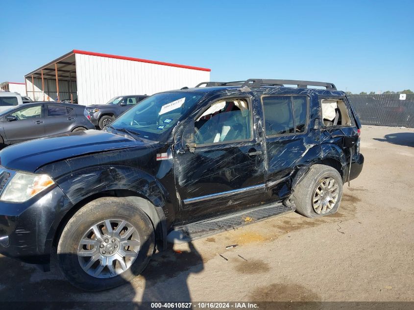 2010 Nissan Pathfinder Le VIN: 5N1AR1NNXAC600184 Lot: 40610527