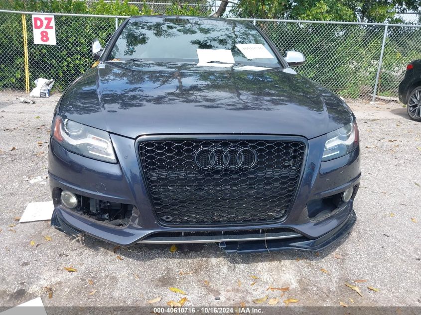 2012 Audi S4 3.0 Premium Plus VIN: WAUBGAFLXCA110500 Lot: 40610716