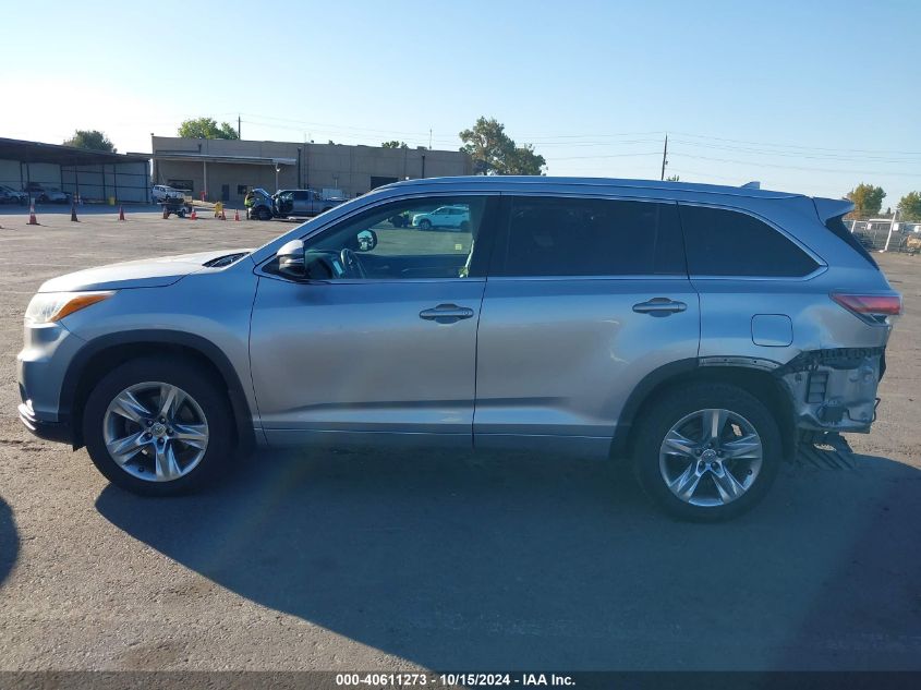 2014 Toyota Highlander Limited V6 VIN: 5TDDKRFH7ES069950 Lot: 40611273