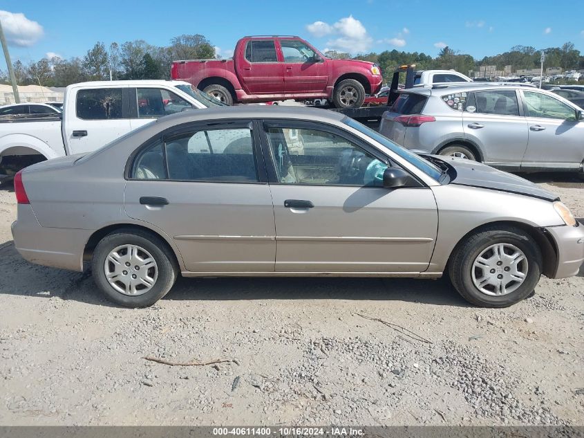 2001 Honda Civic Lx VIN: 2HGES165X1H611645 Lot: 40611400