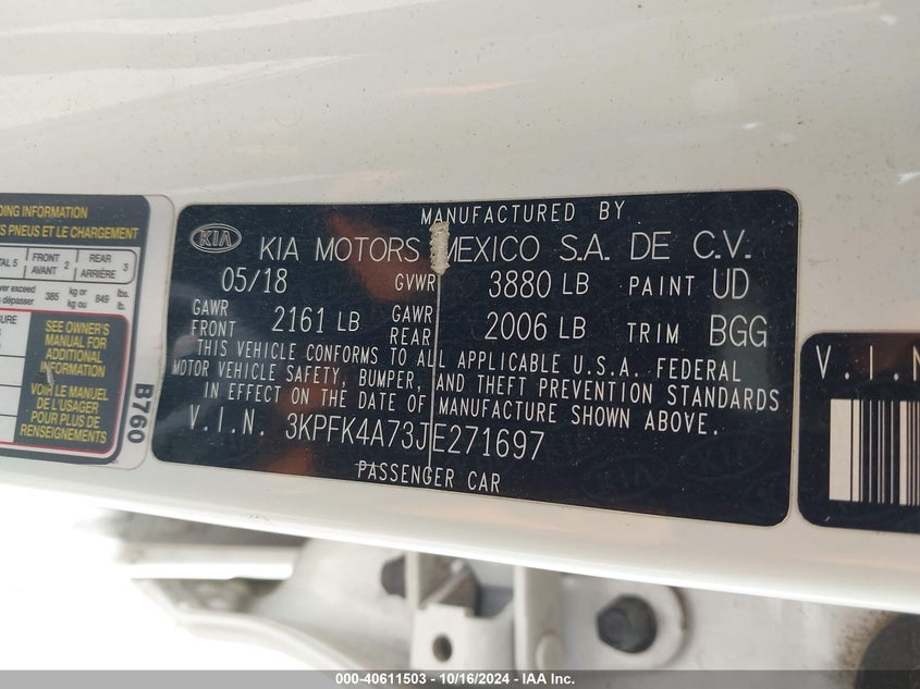 2018 KIA FORTE LX - 3KPFK4A73JE271697