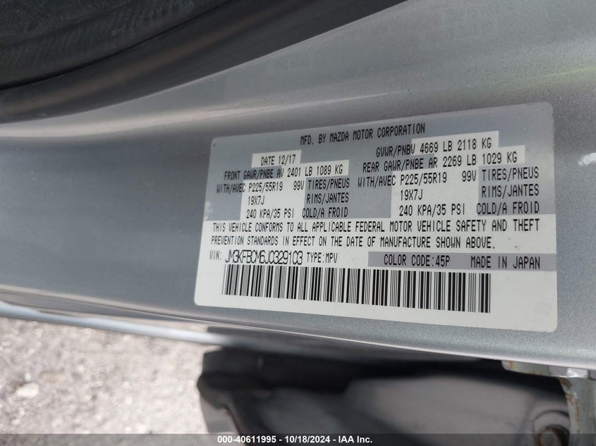 2018 MAZDA CX-5 TOURING - JM3KFBCM6J0329103