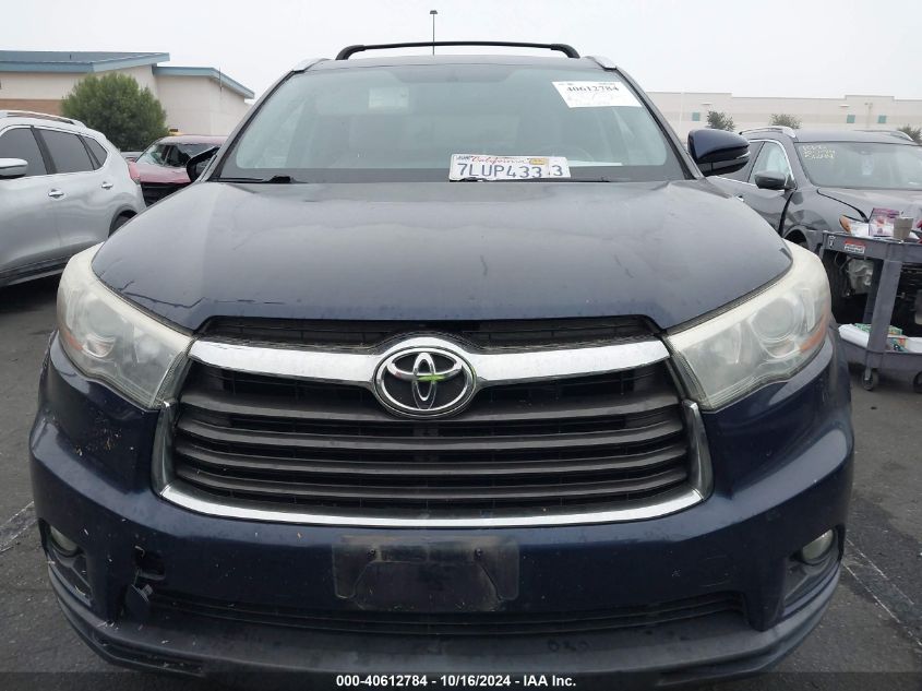 2015 Toyota Highlander Xle V6 VIN: 5TDKKRFH1FS091452 Lot: 40612784