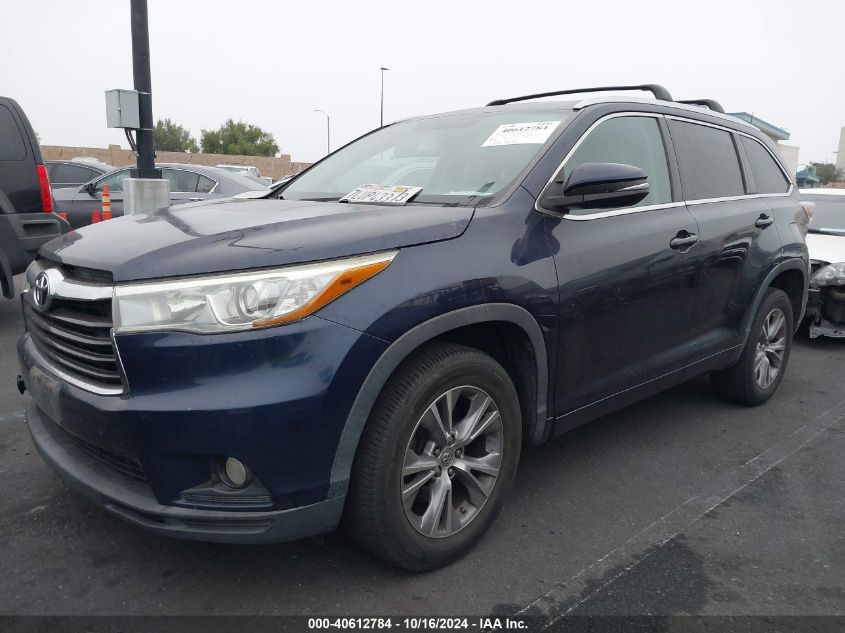 2015 Toyota Highlander Xle V6 VIN: 5TDKKRFH1FS091452 Lot: 40612784