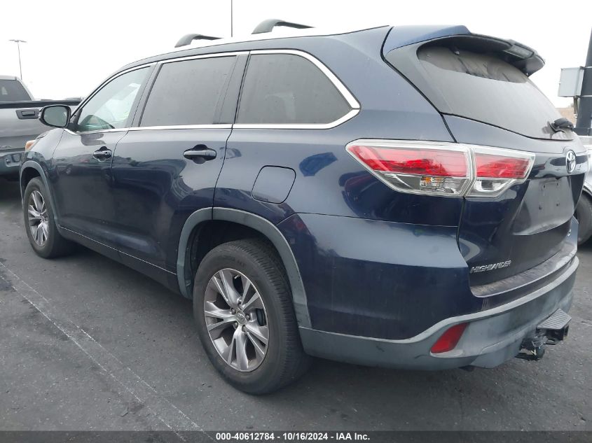 2015 Toyota Highlander Xle V6 VIN: 5TDKKRFH1FS091452 Lot: 40612784