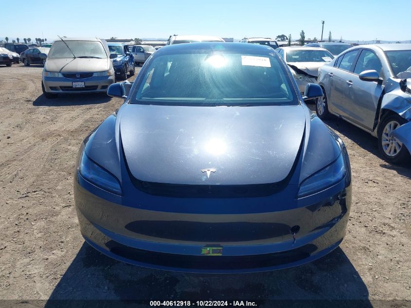 2024 Tesla Model 3 Long Range Dual Motor All-Wheel Drive VIN: 5YJ3E1EBXRF739373 Lot: 40612918