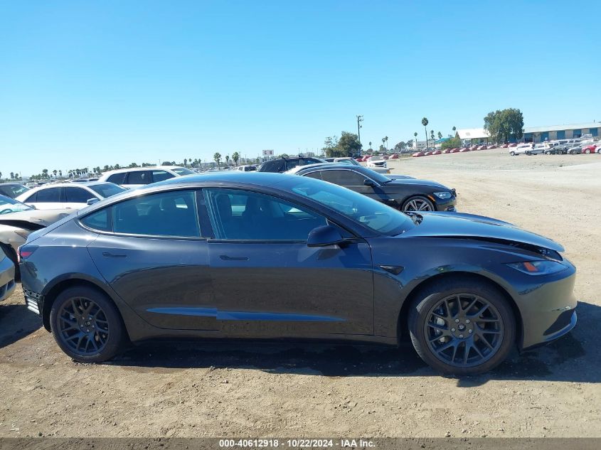 2024 Tesla Model 3 Long Range Dual Motor All-Wheel Drive VIN: 5YJ3E1EBXRF739373 Lot: 40612918