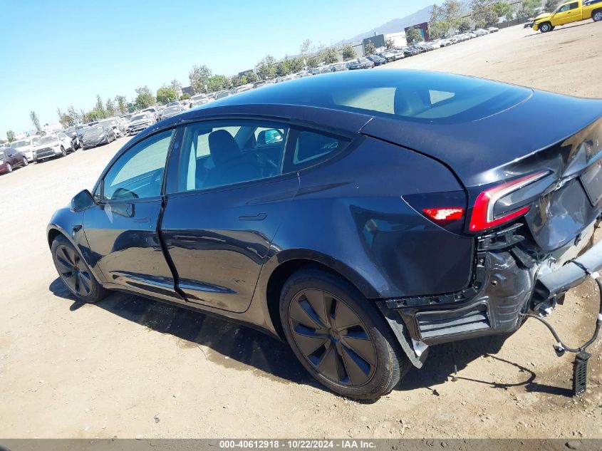 2024 Tesla Model 3 Long Range Dual Motor All-Wheel Drive VIN: 5YJ3E1EBXRF739373 Lot: 40612918