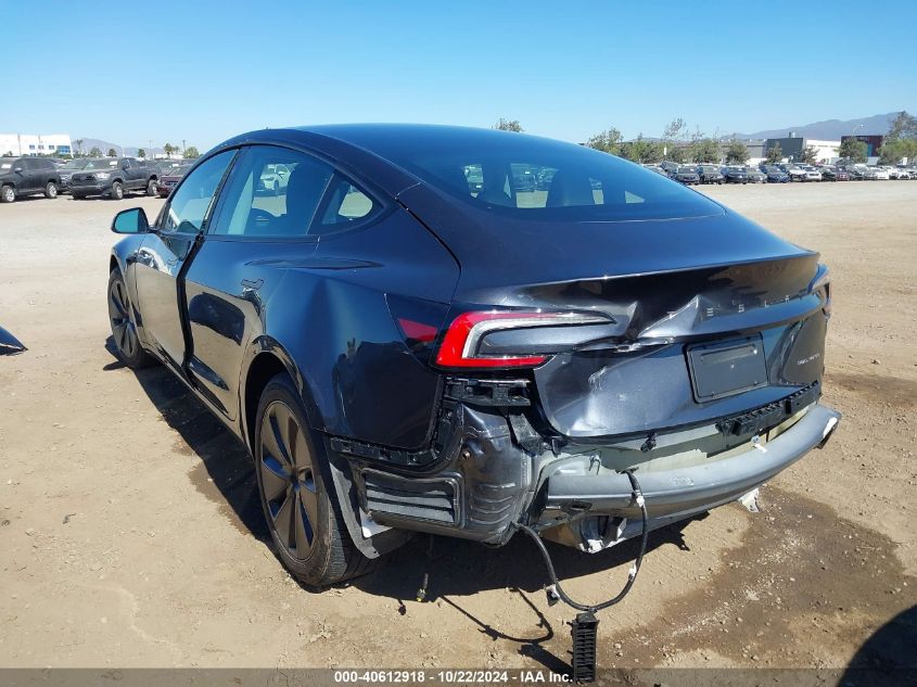 2024 Tesla Model 3 Long Range Dual Motor All-Wheel Drive VIN: 5YJ3E1EBXRF739373 Lot: 40612918