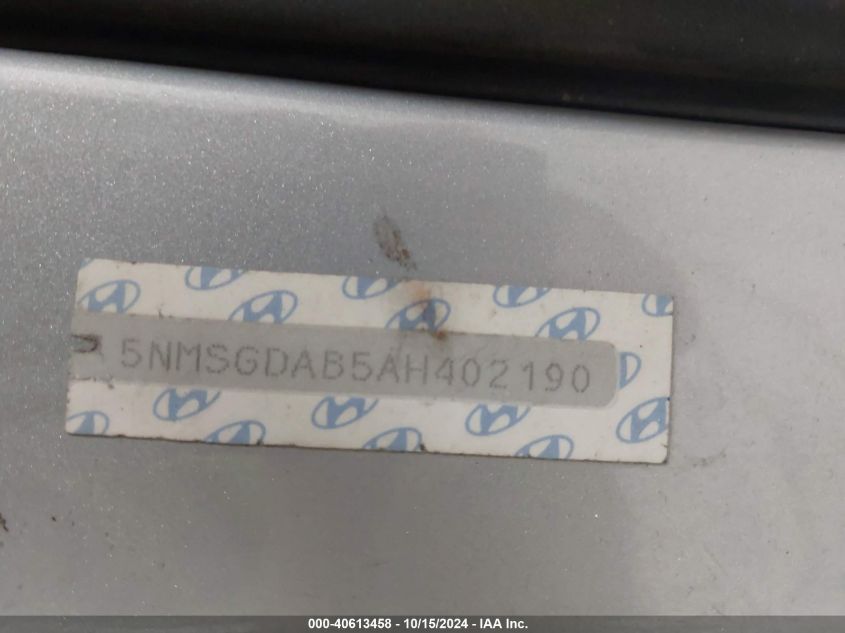 2010 Hyundai Santa Fe Gls VIN: 5NMSGDAB5AH402190 Lot: 40613458