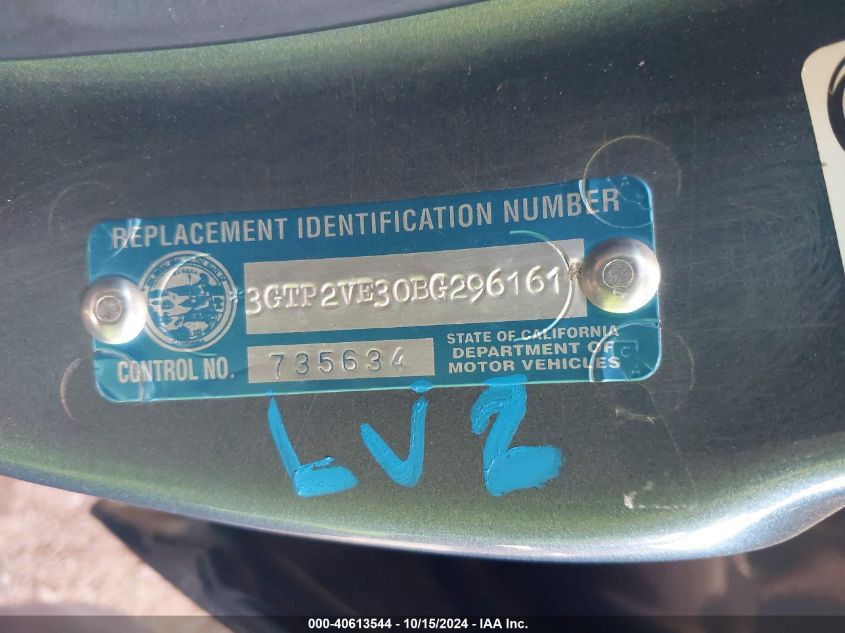 2011 GMC Sierra 1500 Sle VIN: 3GTP2VE30BG296161 Lot: 40613544
