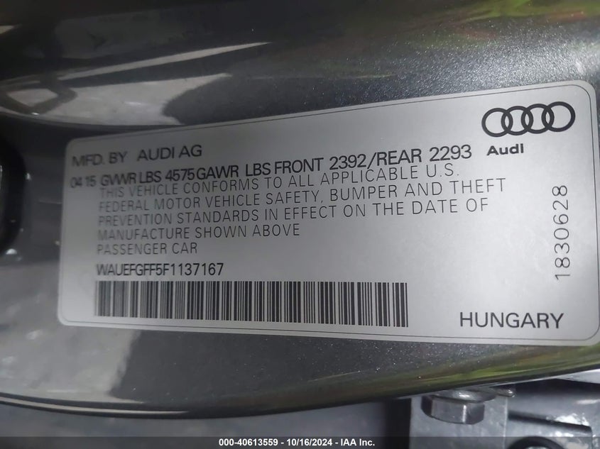 2015 AUDI A3 2.0T PREMIUM - WAUEFGFF5F1137167