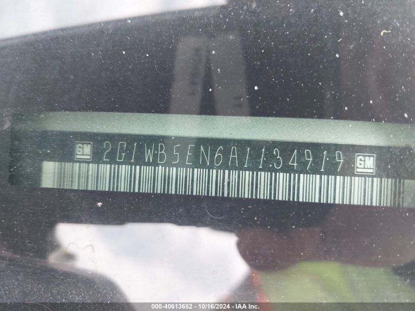 2010 Chevrolet Impala Lt VIN: 2G1WB5EN6A1134919 Lot: 40613682