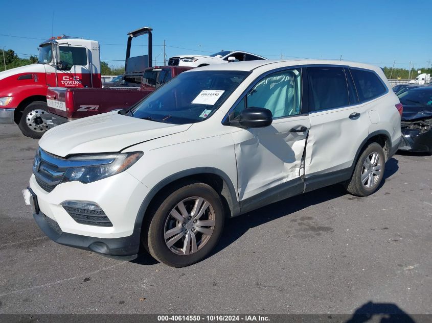 2018 Honda Pilot Lx VIN: 5FNYF5H16JB031722 Lot: 40614550