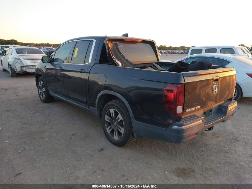 2018 Honda Ridgeline Rtl-T VIN: 5FPYK2F63JB002307 Lot: 40614867