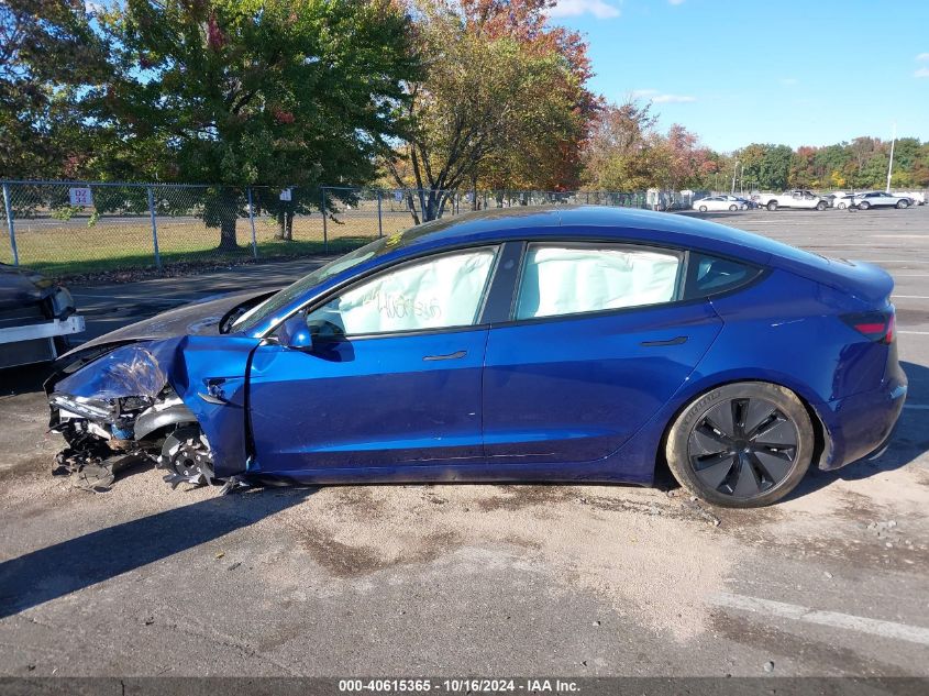 2024 Tesla Model 3 Rear-Wheel Drive VIN: 5YJ3E1EA9RF869006 Lot: 40615365