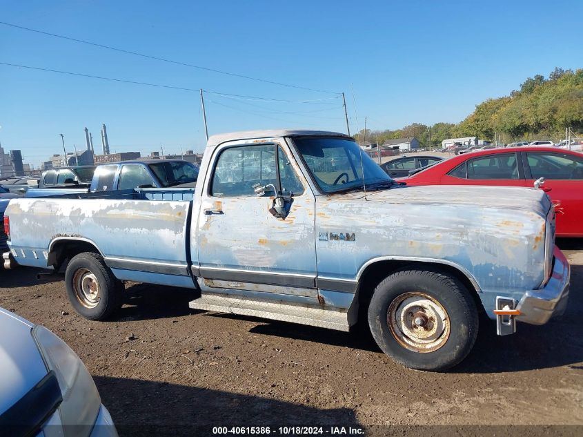 1988 Dodge D-Series D100 VIN: 1B7FD04Y8JS701244 Lot: 40615386