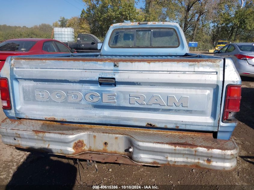 1988 Dodge D-Series D100 VIN: 1B7FD04Y8JS701244 Lot: 40615386